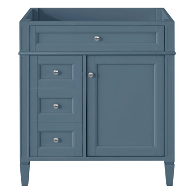 Meuble-lavabo de salle de bain de 30 po sans lavabo supérieur, armoire de rangement moderne avec 2 tiroirs et un tiroir rabattable (BASSIN INCLUS)