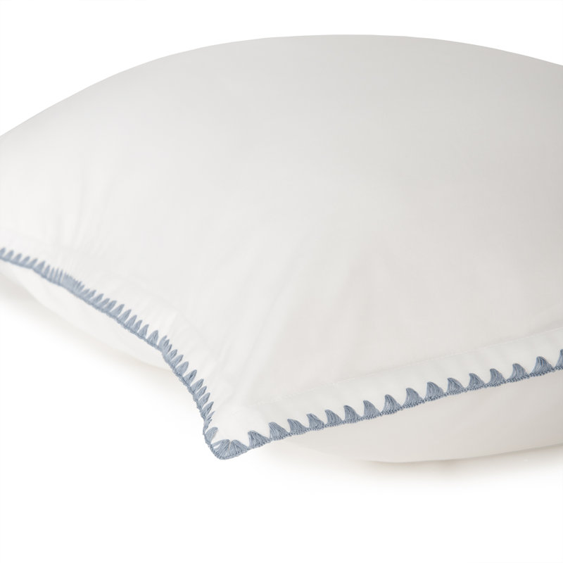 Poppy 100% Cotton Percale Shams, white/ ocean blue, Standard