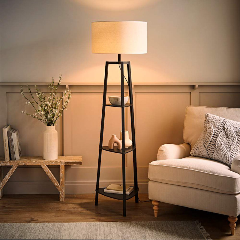 HIRU With EVA 156 Floor Lamp, Natural, Black, No