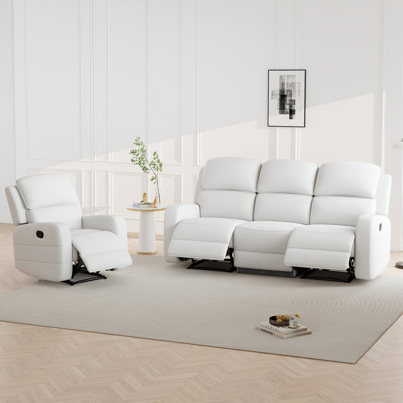 Ensemble de salon 2 pièces moderne, confortable et rembourré à inclinaison manuelle