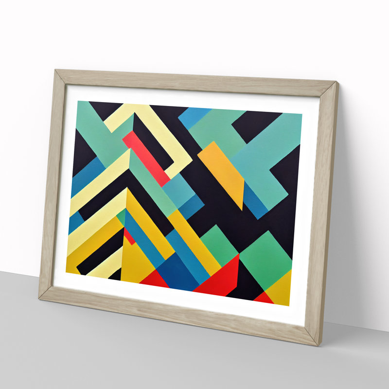 Engaging Abstract - Single Picture Frame Print, 25cm H x 34cm W x 2cm D, Oak Framed
