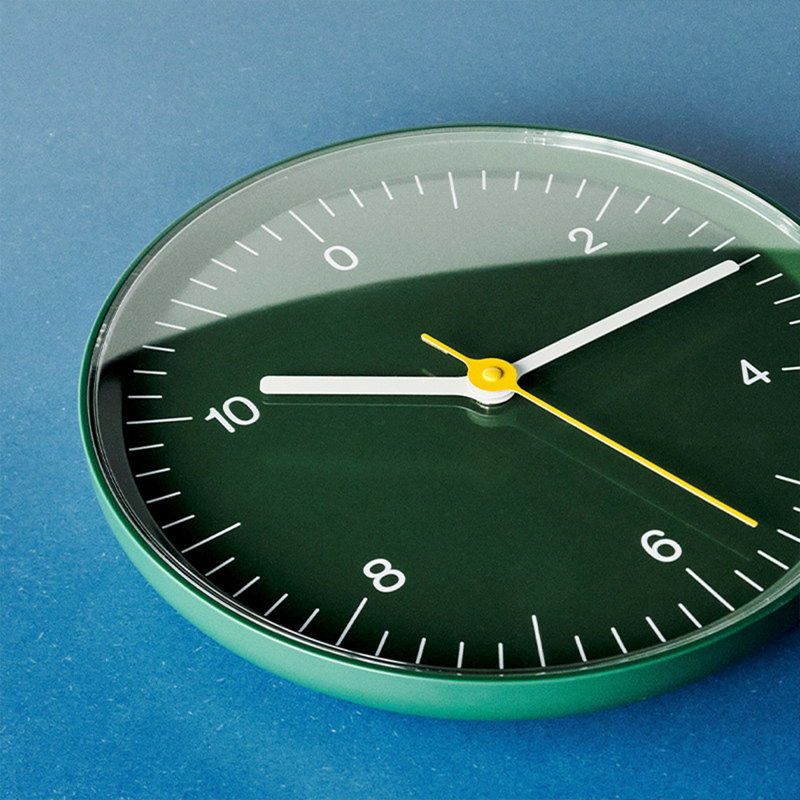 Green Round Analog Wall Clocks, Green
