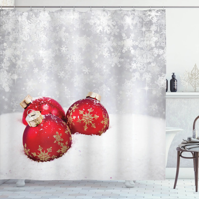 Shower Curtain with Hooks Included, 75" H x 69" W