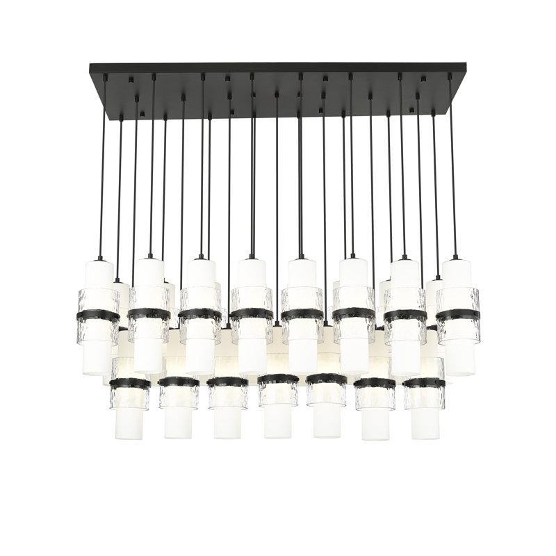 Lustre à 23 lumières Bryelle, Noir mat