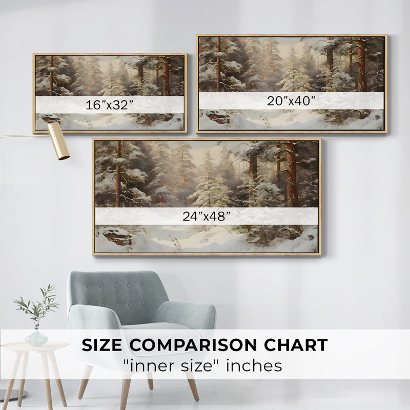 «Landscape Series» - CMLxxvii - Toile tendue avec châssis encadré - Prêt à être accroché, H 17 po x l 33 po, Naturel