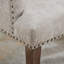 Chaise de salle à manger rembourrée en tissu de chenille, pieds courbés en bois massif, élégante chaise capitonnée de salle à manger avec accoudoirs, paquet simple, beige-1036623982