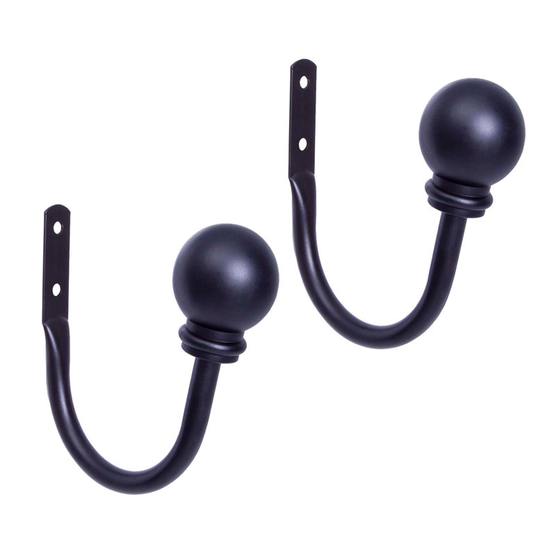Kenney Decorative Ball Holdbacks For Curtains And Drapes, Black