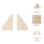 Elegant Travertine Stone Triangle Bookends, Tan Color, Perfect for Home Decor and Organization, Set