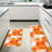 White Orange Floral Kitchen Mats, 2 Pack for Bright Home Decor