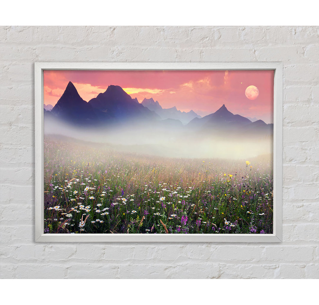 Flower Mountain Mist - Einzelner Bilderrahmen Kunstdrucke auf Leinwand