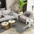 Brass 4 In 1 Self-Defined Nesting Round Coffee Table/End Table-701192714