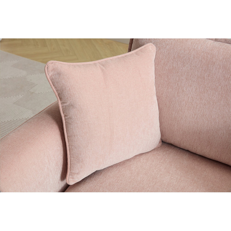 Fauteuil avec coussin pour le salon et la chambre à coucher, Rose