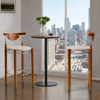 Tabouret de bar Nikko - beige / brun