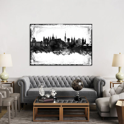 Prague Black & White Film 1 Piece Wrapped Canvas Wall Art