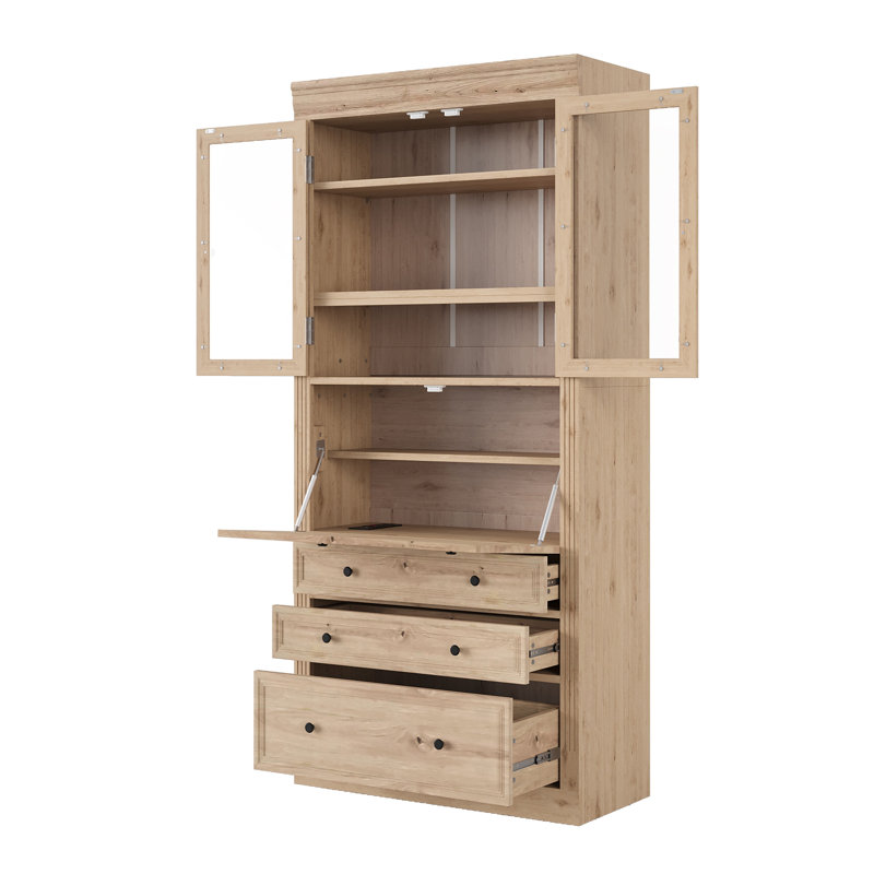 Armoire de rangement autoportante Elegant, Naturel