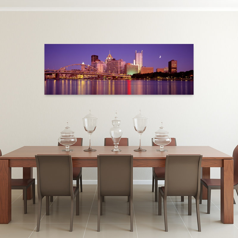 Allegheny River Pittsburgh Pennsylvania USA 1 Piece Wrapped Canvas Panoramic Wall Art, 50.8 cm H x 152.4 cm W