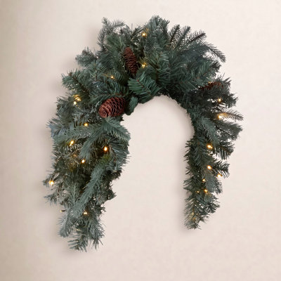 36" Frosted Pre-Lit Christmas Swag