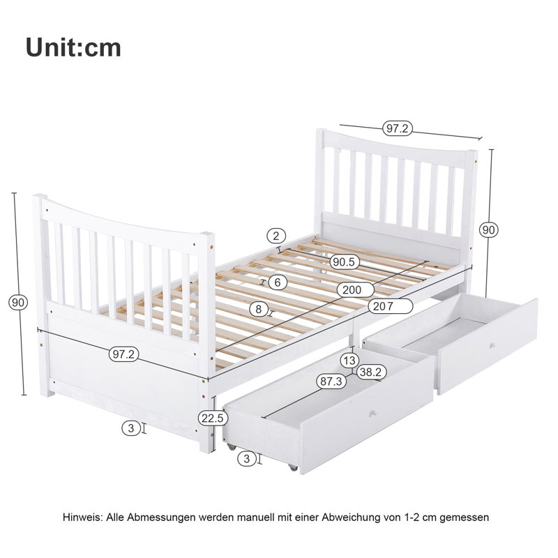 Mcclendon Standard with Storage Included, White