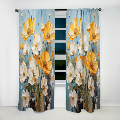 Hachi Yellow And White Buttercups Neon Sunshine I - Buttercups Curtain - Velvet Room Darkening - 1 panel