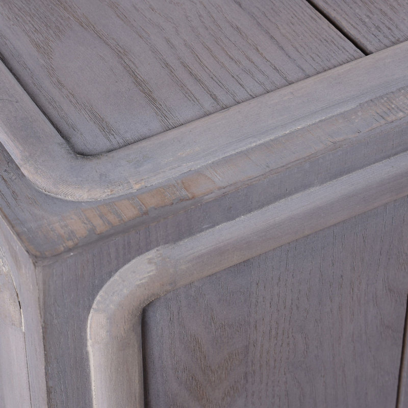 Teviston Gray Wood Coastal Sideboard with Anchor Design