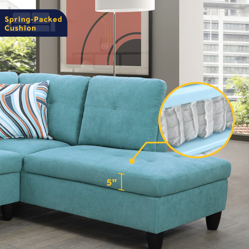 Almarie 97" 2 - Piece Upholstered Sectional, Right Hand Facing, Green
