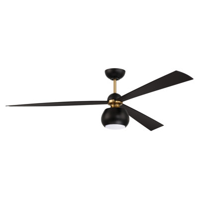 Ventilateur de plafond 60 po avec 3 pales, Wi-Fi et ensemble d'éclairage DEL Craftmade Otto