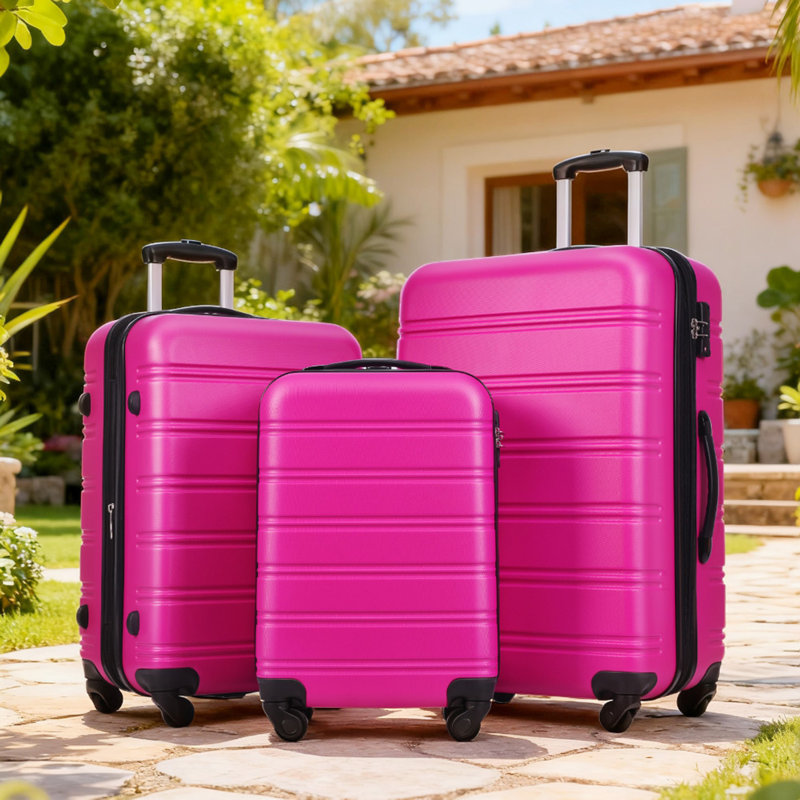 Ensemble de valise à roulettes 3 pièces avec serrure TSA 20 "24" 28 "En stock