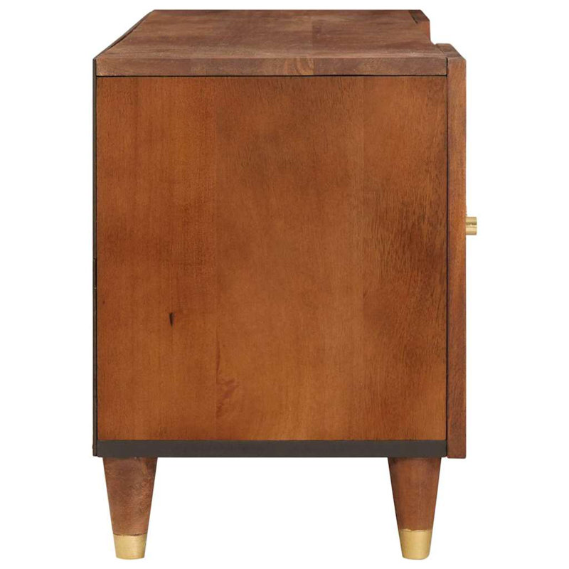 TV Cabinet with Drawer with Shelf Brown Solid Mango Wood Home Furniture
