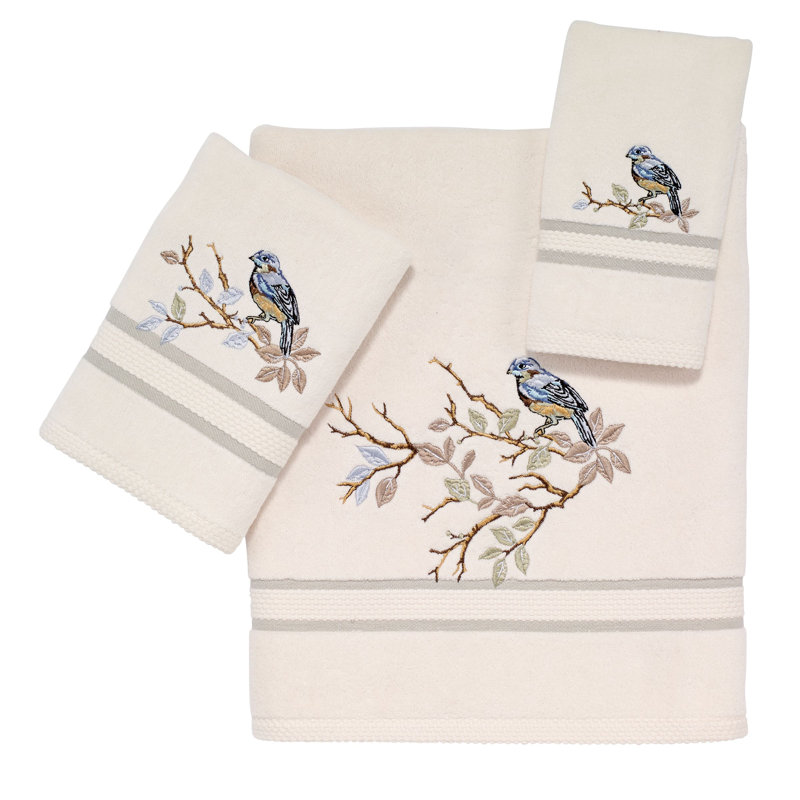 Hogu Embroidered Waffle Weave Cotton Hand Towel