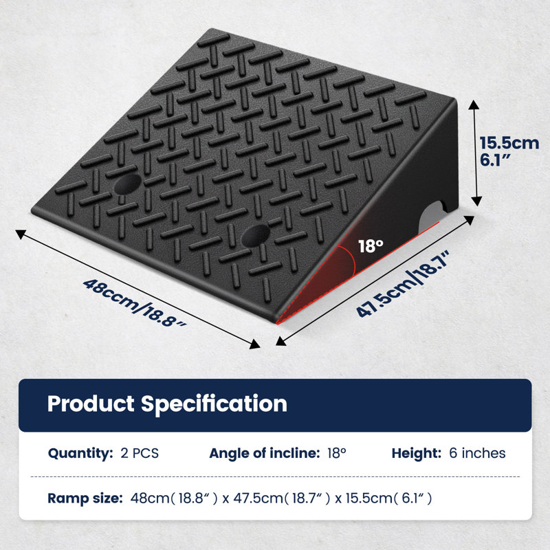 Rubber Curb Ramps（Set of 2）
