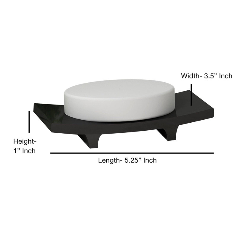 Oneita Soap Dish for Bathroom Counter,Shower & Kitchen | Black Resin Finish