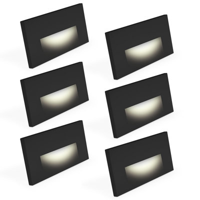 Éclairage de marches à DEL Luxrit, 5cc, 3W, 150LM, faisceau 90 °, intensité variable, 120V, couvercle de plaque interchangeable, éclairage intérieur / extérieur, paquet de 6