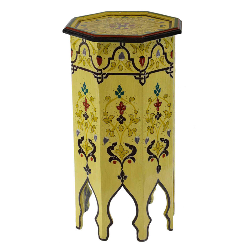 Handmade Moroccan Tall Table Light Yellow