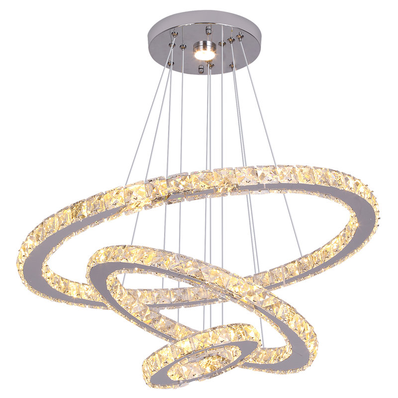Daveonte 3 - Light LED Tiered Chandelier, Adjustable (3000K-4500K-6000K)