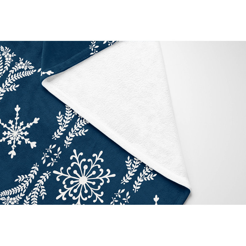 Jeté en velours de neige, Bleu très foncé, L 60 po x l 50 po