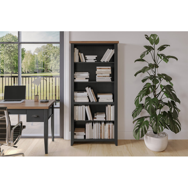 Bibliothèque de ferme Columbia 72 po, (5 tablettes) H 72 po x l 32 po x P 10 po, Noir, noir, noir, noir