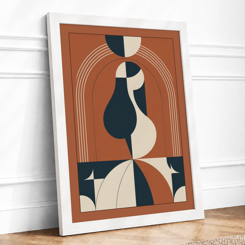Symmetrical Forms Geometric - Framed Print, A3 - 42.0 x 29.7 cm, White