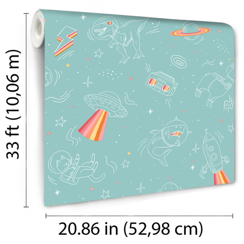 Papier peint Space Adventures, Teal