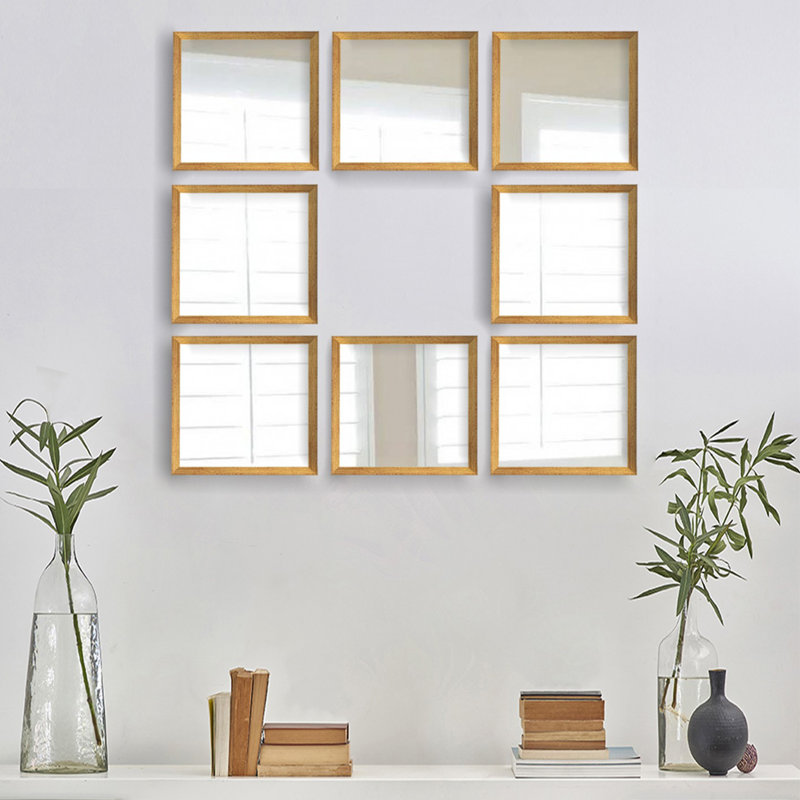 Mund Flat Wall Mirror, Gold