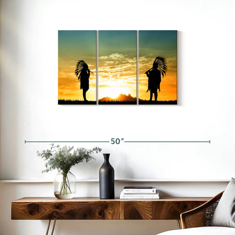 Lelar Native American Couple, 20" H x 33" W
