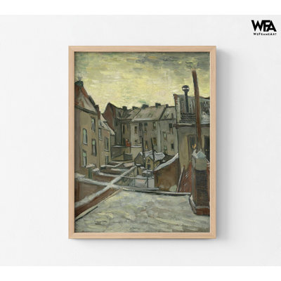 Maison vue de l'arrière par Vincent Van Gogh, maison, décoration murale, impression de vue sur la ville, art mural de la vieille ville, reproduction d'art de Van Gogh