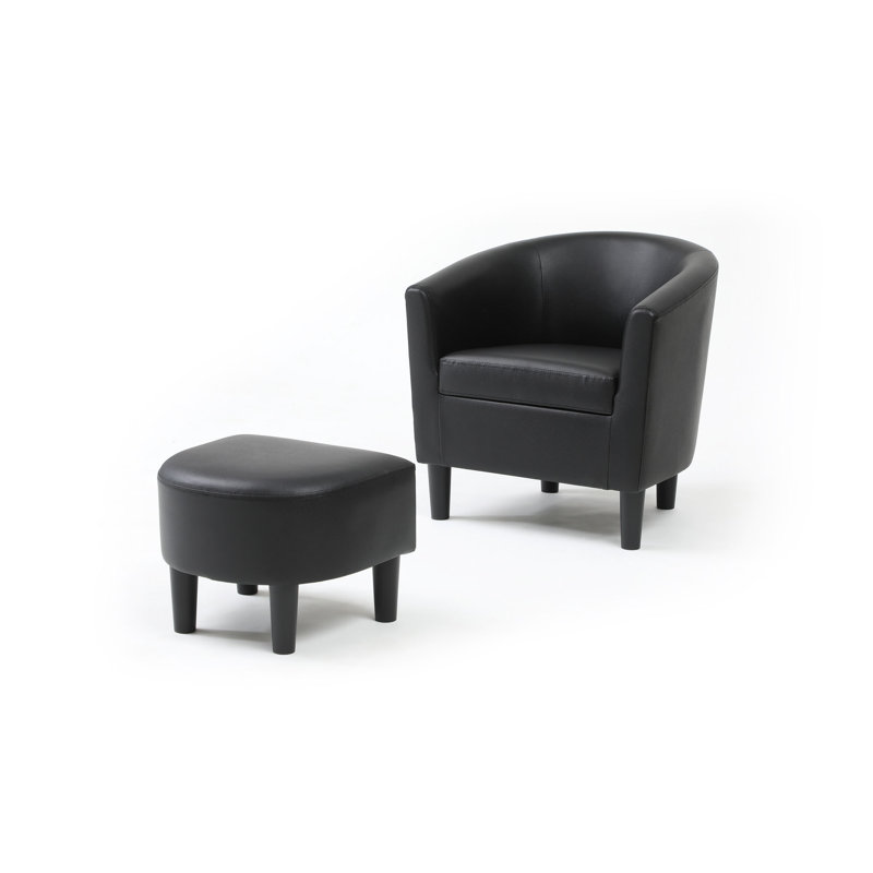 Chaise + repose-pieds, Black