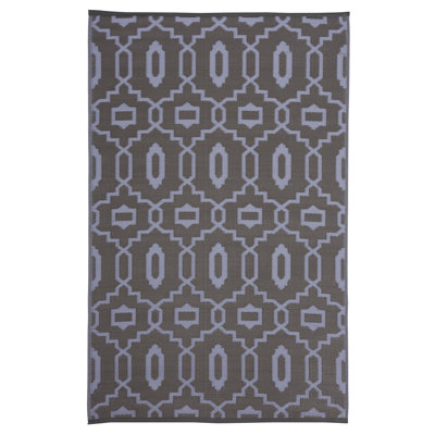 Tapis d'intérieur / extérieur gris à motif géométrique Frandsen