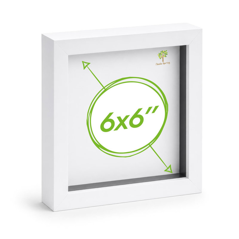 Nicola Spring - 3D Box Photo Frame, White, 17.5cm H x 17.5cm W x 3.5cm D