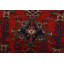 Tapis rouge rétro en laine noué à la main 3 pi 7 po x 9 pi 4 po Tribal Vintage