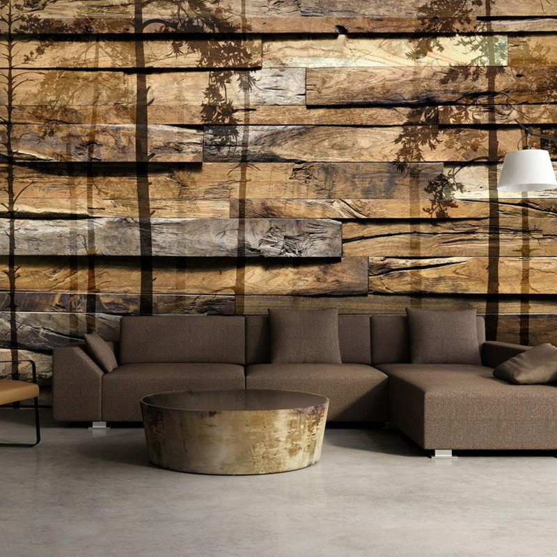 Murale Andrimont Shadow of Trees on Wood, L 82 po x l 118 po