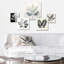 Laisser la silhouette en argent - ensemble d'art mural 5 feuilles