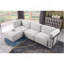 Canapé modulaire tendance 120 po avec structure en fer et en chenille gris clair, idéal pour le salon-2040110422