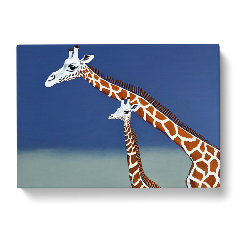 Mother And Baby Giraffe - Wrapped Canvas, 50cm H x 76cm W x 3cm D