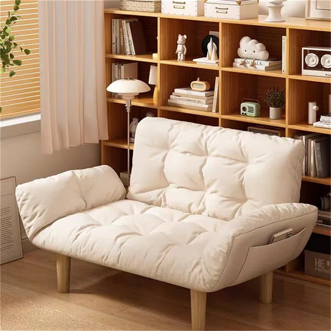 Ebern Designs Loutricia 61-inch French light luxury warm color youth single  sofa bed, lazy sofa (Fashi three-proof fabric) \u0026 Reviews | Wayfair, image size:1100x1100